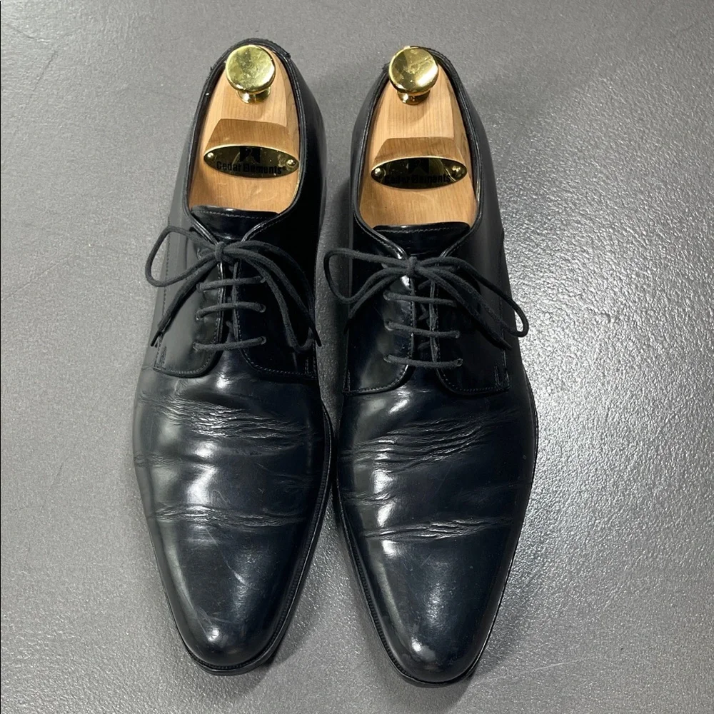 Dolce & Gabbana Mens Black Leather Lace-Up Oxfords Dress Shoes Size 6.5